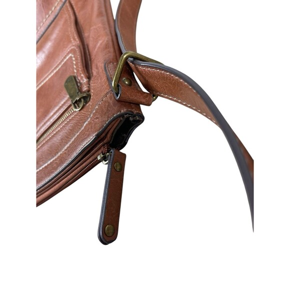 b.ø.c Born Concept Cognac Brown Faux Leather Crossbody Bag Messenger Purse - Picture 9 of 16